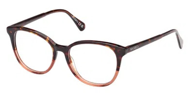 Max & Co .  Mo5109 Eyeglasses In Havana/other/clear Demo Lens
