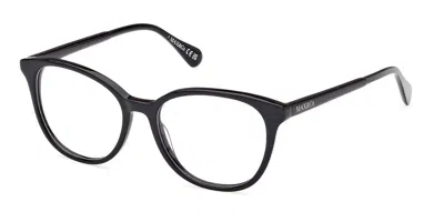 Max & Co .  Mo5109 Eyeglasses In Shiny Black/clear Demo Lens
