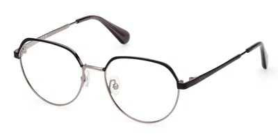Max & Co .  Mo5110 Eyeglasses In Shiny Light Ruthenium / Clear Demo Lens