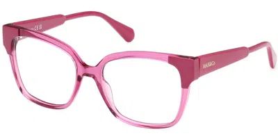 Max & Co .  Mo5116 Eyeglasses In Shiny Fuxia / Clear Demo Lens