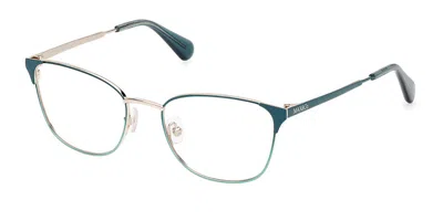 Max & Co .  Mo5118 Eyeglasses In Shiny Dark Green  / Clear Demo Lens