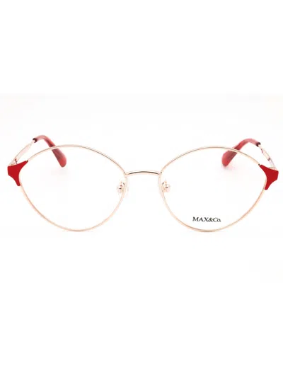 Max & Co . . Mo5119 Oval Eyeglasses In Pink /other/clear Demo Lens