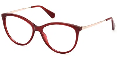 Max & Co .  Mo5120 Eyeglasses In Shiny Red / Clear Demo Lens