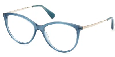 Max & Co .  Mo5120 Eyeglasses In Shiny Turquoise / Clear Demo Lens