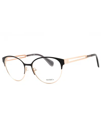 Max & Co .  Mo5124 Oval Eyeglasses In Shiny Black/clear Demo Lens