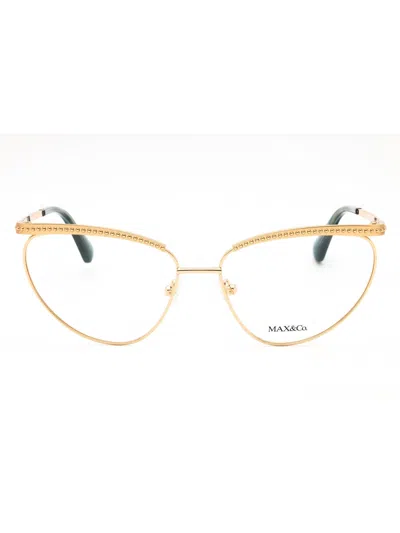 Max & Co .  Mo5136 Eyeglasses In Pale Gold/clear Demo Lens