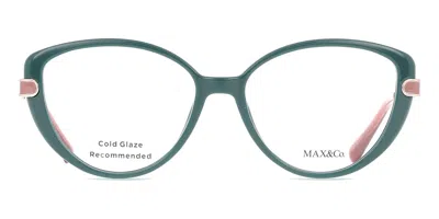 Max & Co .  Mo5147 Eyeglasses In Shiny Dark Green