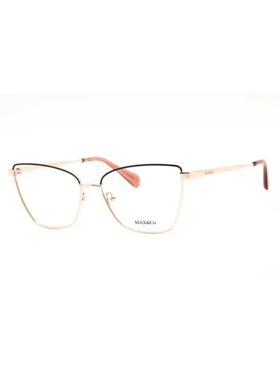 Max & Co .  Mo535 Eyeglasses In 028 - Shiny Rose Gold/clear Demo Lens
