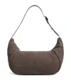 Max & Co Maxi Suede Abbraccio Shoulder Bag In Brown