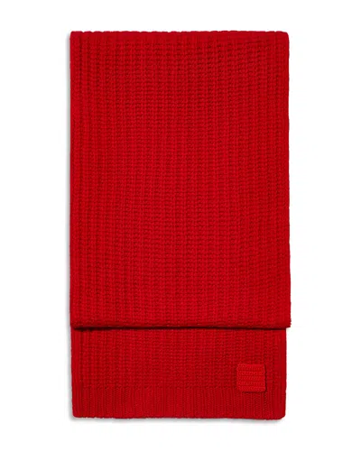 Max & Co . Mcabaccano Fisherman Knit Wool Scarf In Red
