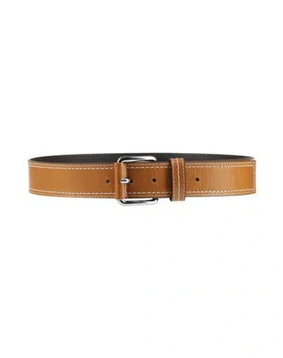 Max & Co . Mcafronda Woman Belt Camel Size Xs Calfskin In Beige