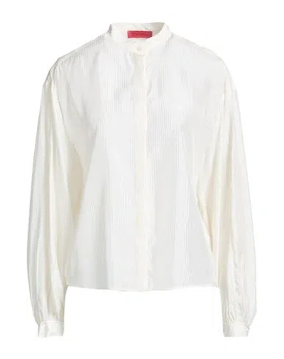 Max & Co . Mcobanda Woman Shirt Ivory Size 6 Viscose In White