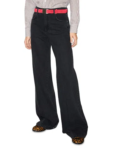 Max & Co . Mcofebo Mid Rise Wide Leg Jeans In Black