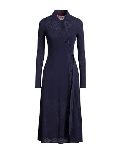 Max & Co . Mcogettito Woman Midi Dress Navy Size Xs Cotton