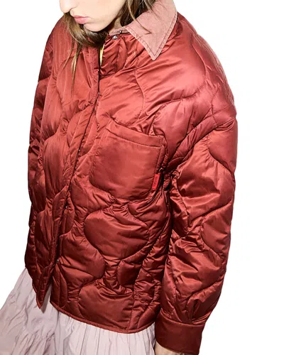 Max & Co . Mcogiugno Water Repellent Technical Shacket In Red