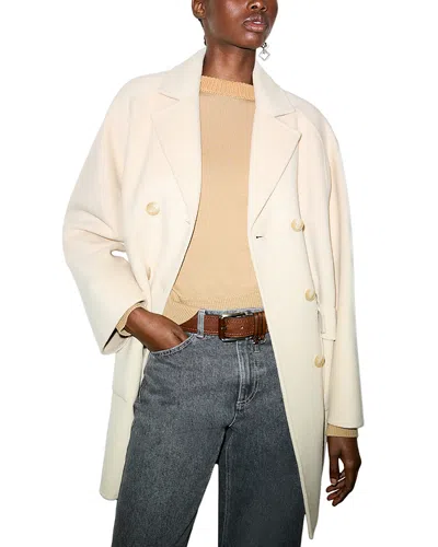 Max & Co . Mcoguiria Wool Double Breasted Coat In Neutral