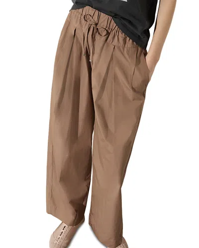 Max & Co . Mcootto Cotton Poplin Pants In Brown