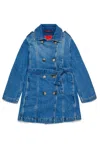 Max & Co Trench In Denim Blu Medio Sfumato In Blue