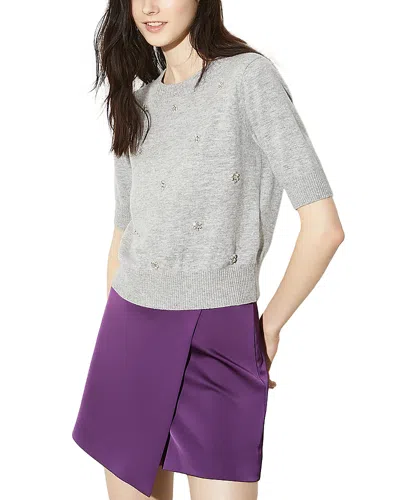 Max & Co . Mendoza Round Neck Sweater In Melange Gray