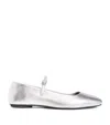 Max & Co Metallic Leather Ballet Flats In White