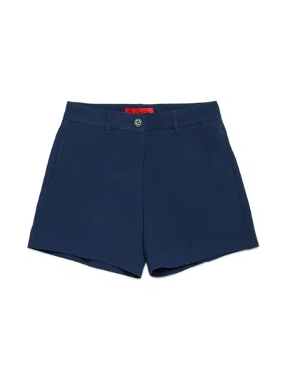 Max & Co Kids' Mid-rise Tailored Shorts In Blue