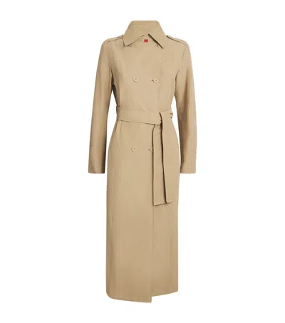 Max & Co Midi Trench Coat In Beige
