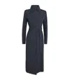Max & Co Midi Trench Coat In Blue