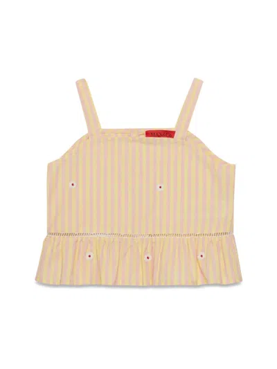 Max & Co . Mini Cotton Shirt For Girls In Orange