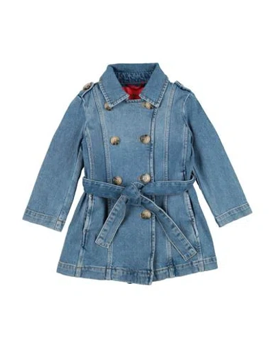Max & Co Babies' . Mini Me Toddler Girl Denim Outerwear Blue Size 6 Cotton, Elastane