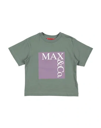 Max & Co Babies' . Mini Me Toddler Girl T-shirt Sage Green Size 4 Cotton