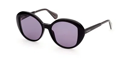 Max & Co Mo0019 01a Women's Sunglasses Black Size 53 In Shiny Black
