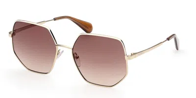 Max & Co Mo0026 32f Women's Sunglasses Gold Size 57