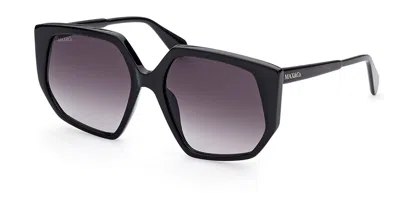 Max & Co Mo0032 01b Women's Sunglasses Black Size 58 In Purple