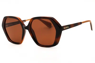 Max & Co Mo0034 Oversized Hexagonal Sunglasses In Brown