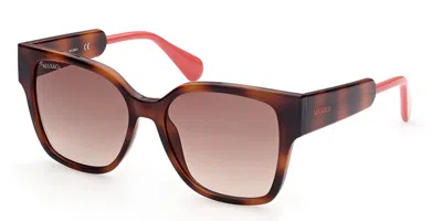 Max & Co Mo0036 52f Women's Sunglasses Tortoiseshell Size 55 In Gray