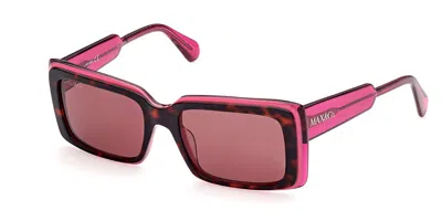 Max & Co Mo0040 52s Occhiali Da Sole Tartarugatishell Per Donna In Brown