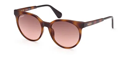 Max & Co Mo0044 52f Occhiali Da Sole Tartarugatishell Per Donna In Brown