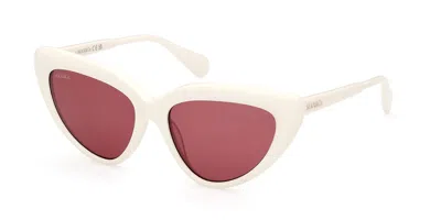 Max & Co Mo0047 21s Women's Sunglasses White Size 55