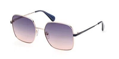 Max & Co Mo0056 28w Women's Sunglasses Gold Size 56