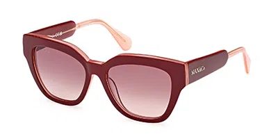 Max & Co Mo0059 71f Women's Sunglasses Burgundy Size 52
