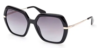 Max & Co Mo0063 01b Women's Sunglasses Black Size 57 In Purple