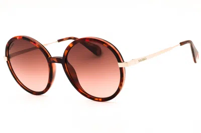 Max & Co Mo0064 Round Tortoiseshell Sunglasses In Brown