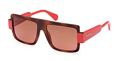 Max & Co Mo0066 56b Women's Sunglasses Tortoiseshell Size 56 In Purple