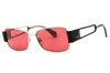 Max & Co Mo0070 Rectangular Rose Gold Metal Sunglasses In Rose Gold