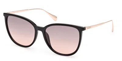 Max & Co Mo0078 01b Women's Sunglasses Black Size 57 In Pink