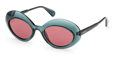 Max & Co Mo0080 98s Women's Sunglasses Green Size 52