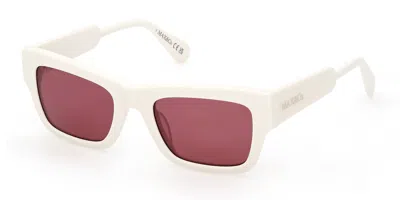 Max & Co Mo0081 21s Women's Sunglasses White Size 50 In Pink