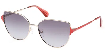 Max & Co Mo0082 32b Women's Sunglasses Gold Size 57