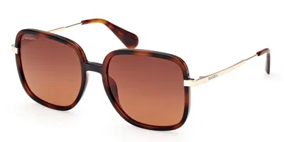 Max & Co Mo0083 52f Women's Sunglasses Tortoiseshell Size 56 In Brown