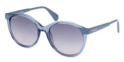 Max & Co Mo0084 87w Women's Sunglasses Blue Size 55 In Gray